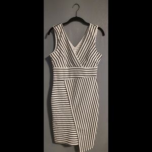 NW Black/White Stripped Asymmetrical Dress
